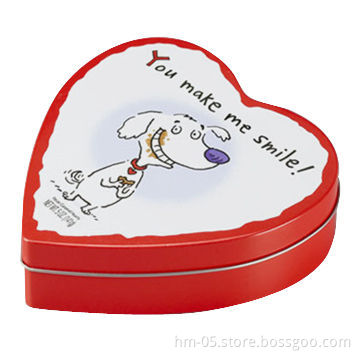 Gift heart-shaped tin box for weddings